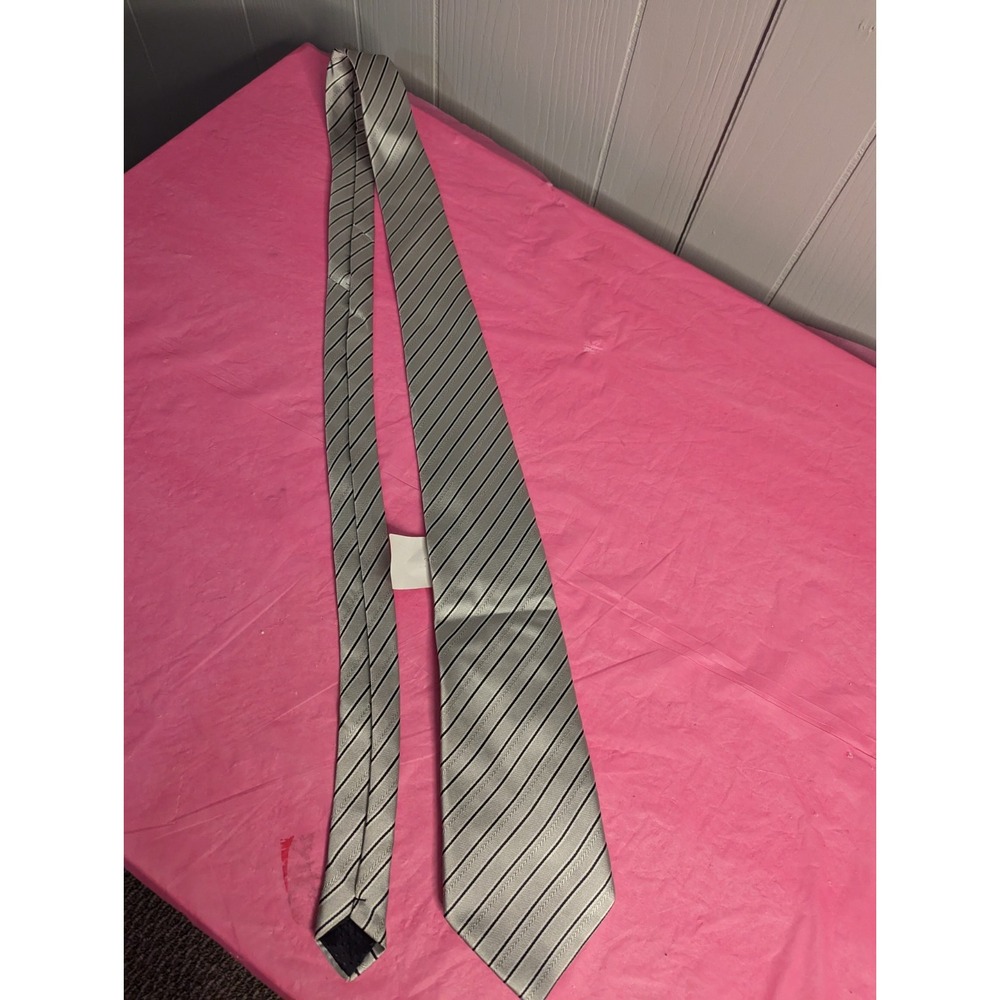 Vintage VITORELLI design Italy black grey white mens neck‎ tie NEW with tags